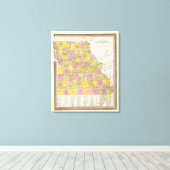 Neue Karte von Missouri 2 Leinwanddruck (Insitu (Holzboden))