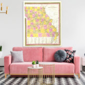 Neue Karte von Missouri 2 Leinwanddruck (Insitu (Wohnzimmer))