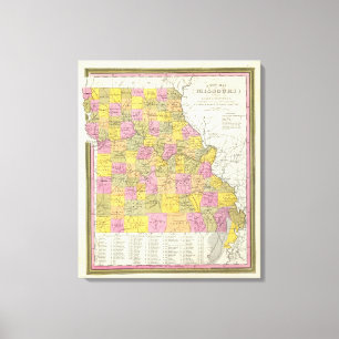 Neue Karte von Missouri 2 Leinwanddruck