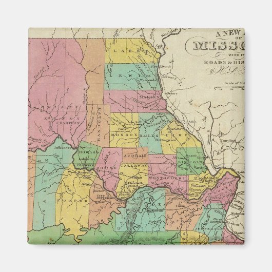Neue Karte von Missouri Magnet (Vorne)