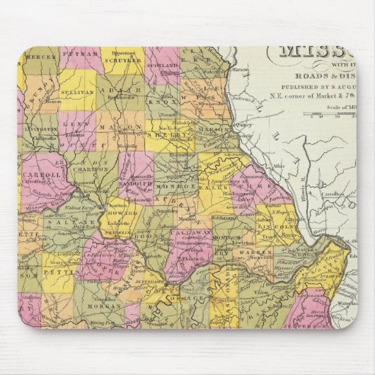 Neue Karte von Missouri Mousepad (Vorne)