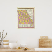 Neue Karte von Missouri Poster (Küche)