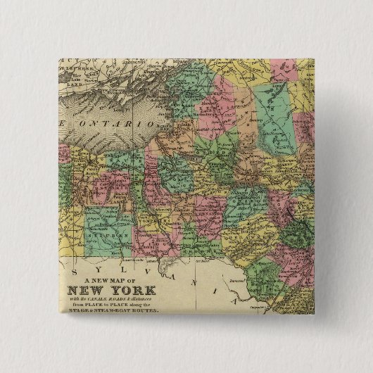 Neue Karte von New York Button (Vorderseite)