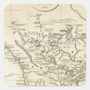 Neue Karte von Nordamerika Quadratischer Aufkleber