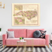 Neue Karte von North Carolina Leinwanddruck (Insitu (Wohnzimmer))