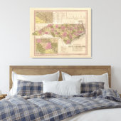 Neue Karte von North Carolina Leinwanddruck (Insitu (Schlafzimmer))