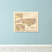 Neue Karte von North Carolina Leinwanddruck (Insitu (Holzboden))