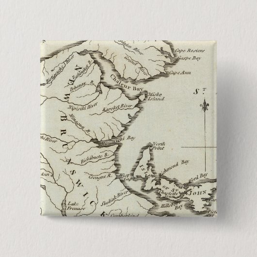 Neue Karte von Nova Scotia, New Brunswick Button (Vorderseite)