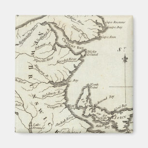 Neue Karte von Nova Scotia, New Brunswick Magnet