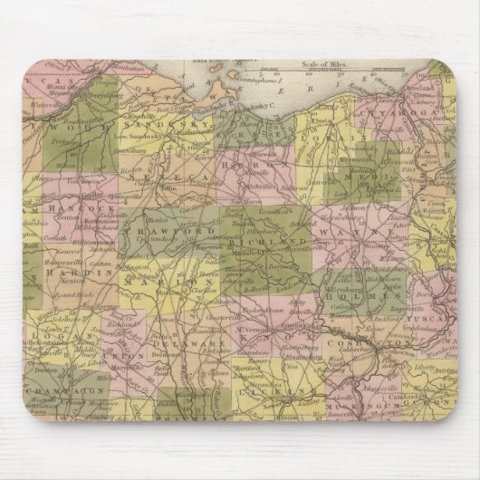 Neue Karte von Ohio Mousepad (Vorne)