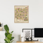 Neue Karte von Ohio Poster (Heimbüro)