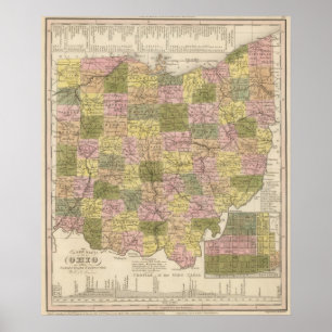 Neue Karte von Ohio Poster