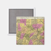 Neue Karte von Pennsylvania 2 Magnet (Vorderseite/Rückseite)