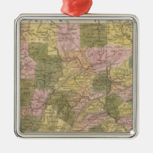 Neue Karte von Pennsylvania Silbernes Ornament