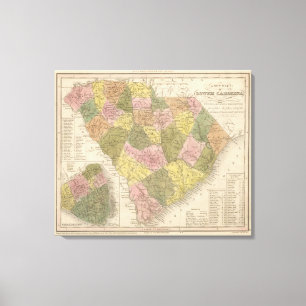 Neue Karte von South Carolina Leinwanddruck