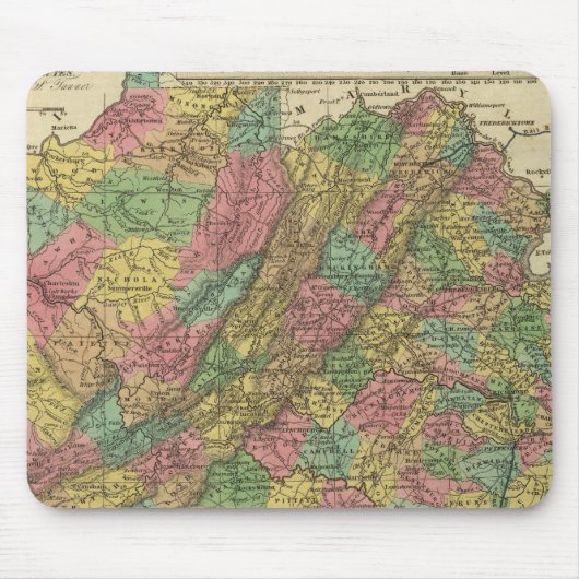 Neue Karte von Virginia 2 Mousepad (Vorne)