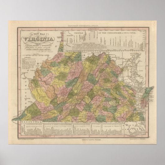 Neue Karte von Virginia Poster (Vorne)
