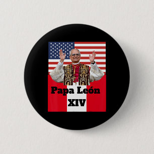 Neue Katholische Pe Leo Xiv Papst León Peru U.s.a. Button