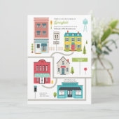 Neue Kinder-Nachbarschafts-Kinderdusche Einladung (Stehend Vorderseite)