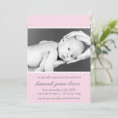 Neue Kinderankündigungen geblüht (hellrosa) Ankündigung (Stehend Vorderseite)