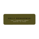 Neue klassische moderne, grüne Rücksendeadresse (Vorne)