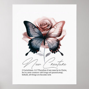 Neue Kreatur, Bibelvers christliche Wandkunst Poster