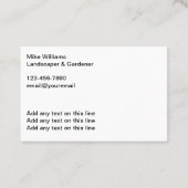 Neue Landschafts- und Gartenbaukarten Visitenkarte (Rückseite)