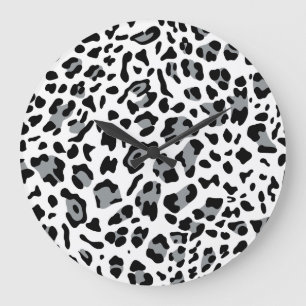 Neue Leopard-Textur 4 Große Wanduhr