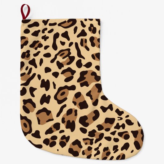 Neue Leopard-Textur 6 Großer Weihnachtsstrumpf (Vorderseite)