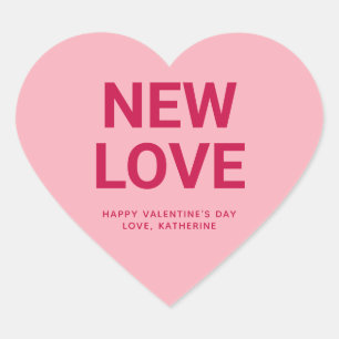 Neue Liebe niedlich Valentinstag individuelle Konv Herz-Aufkleber