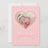 Neue Liebe Rosa Foto Geburtsankündigung Ankündigung (Vorderseite)