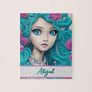 Neue London Prinzessin mit Türkisfarbenem Haar und Puzzle