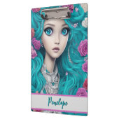 Neue Londoner Prinzessin mit türkisfarbenem Haar u Klemmbrett (Links)