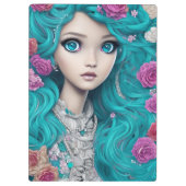 Neue Londoner Prinzessin mit türkisfarbenem Haar u Klemmbrett (Rückseite)