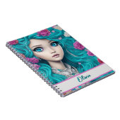 Neue Londoner Prinzessin mit türkisfarbenem Haar u Notizblock (Rechte Seite)