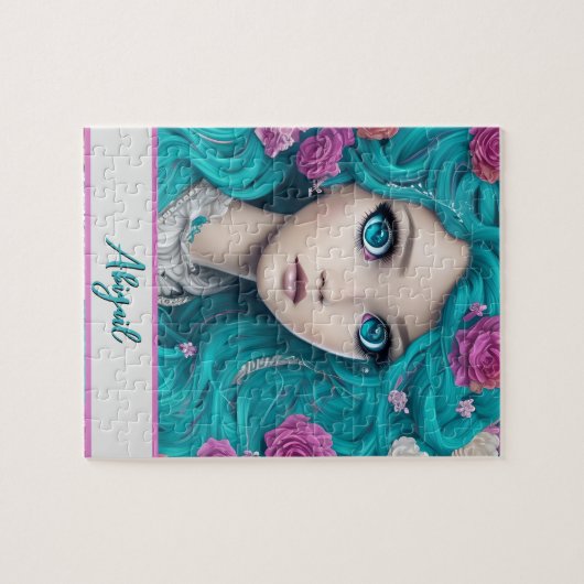 Neue Londoner Prinzessin mit türkisfarbenem Haar u Puzzle (Horizontal)