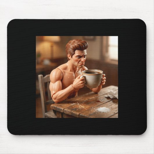 Neue lustige gestresste Puppe männliches Meme Mousepad (Vorne)