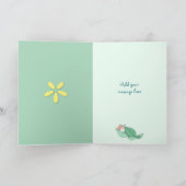 Neue Mädchen gratulieren rosa und grün Karte (Innenseite)