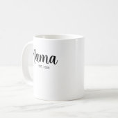 Neue Mama Est, werdende Mutter, personalisierte Mo Kaffeetasse (Vorderseite Links)