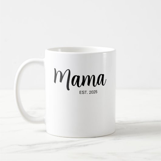 Neue Mama Est, werdende Mutter, personalisierte Mo Kaffeetasse (Links)