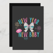 Neue Mama für Kinderschwangerschaft im Neujahr Ankündigung (Vorne/Hinten)