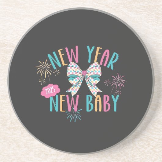Neue Mama für Kinderschwangerschaft im Neujahr Getränkeuntersetzer (Vorne)