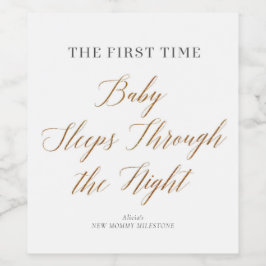 Neue Mama-Momente schlafen durch die Nacht Weinetikett