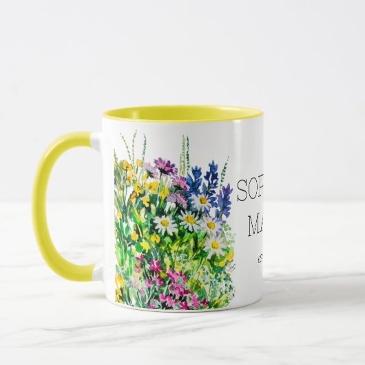 Neue Mama-Tasse, farbenfrohe Wildblumen Tasse (Links)