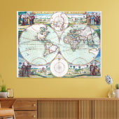 Neue Mapp der Welt Samuel Thornton Wall Art Leinwanddruck (Insitu (Wohnzimmer))