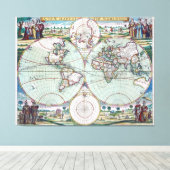 Neue Mapp der Welt Samuel Thornton Wall Art Leinwanddruck (Insitu (Holzboden))
