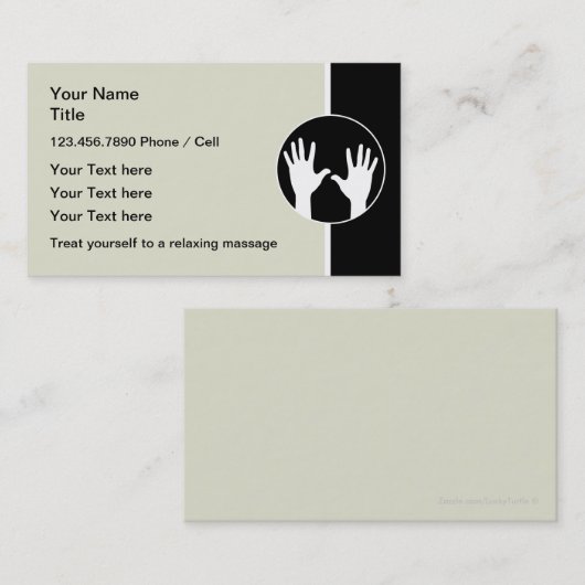 Neue Massagekarten Visitenkarte (Vorne/Hinten)