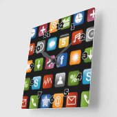 Neue Maueruhr | lustige Vektorgrafiken Quadratische Wanduhr (Winkel)