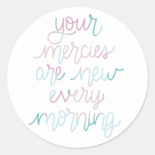 Neue Mercies Pastell Round Aufkleber (Vorderseite)