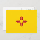 Neue mexikanische Flagge, Flagge New Mexico Postkarte (Vorne/Hinten)